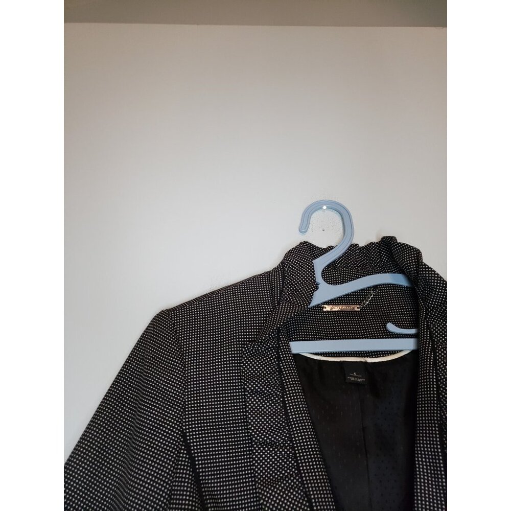 White House Black Market Womens 6 Blazer Ruffle Peplum Office Chic Polkadot - Picture 4 of 7